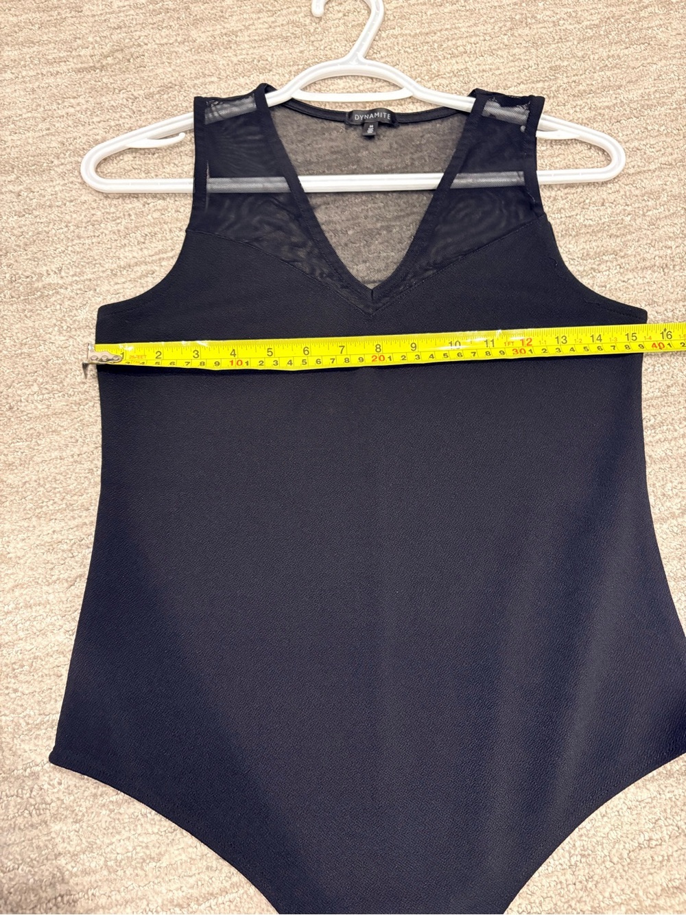 Dynamite Black Mesh V-Neck Bodysuit Size Medium - Picture 8 of 10
